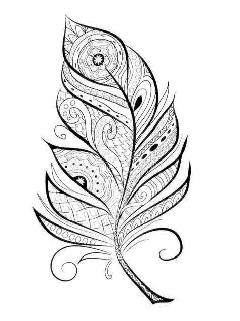 bird feather coloring pages