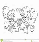Festa Anniversaire Vacances Compleanno Enfants Cadeaux Contour Aniversario sketch template
