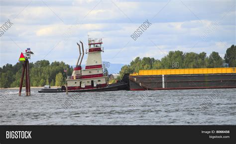 push boat barge image photo  trial bigstock