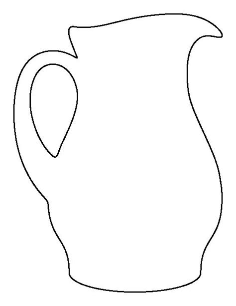 pitcher pattern   printable outline  crafts creating