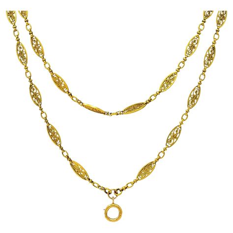 french 60 inch long antique yellow gold chain at 1stdibs