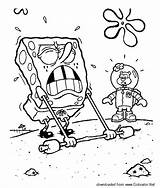 Spongebob Coloring Pages Cartoons Beach Bob Printable Do Squarepants Charge Quarrel Squidward sketch template