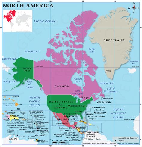 north america map  states labeled north america continent map