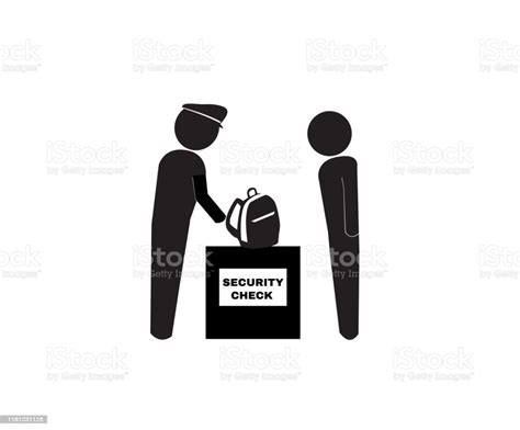 Security Bag Check Point Sign Vector Illustration Stock