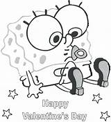 Valentines Spongebob Pages Coloring Sponge Bob Getcolorings Valentine Getdrawings sketch template