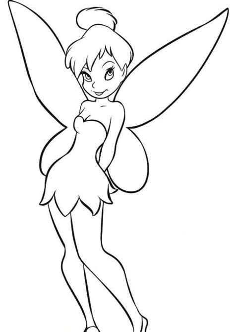 easy  draw  color disney fairy tinkerbell coloring pages print