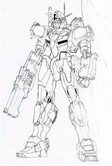 Gundam Coloring Pages Deviantart Random Color Strike Striker Robot Sketches First Anime sketch template