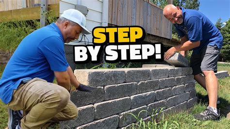 build  retaining wall step  step youtube