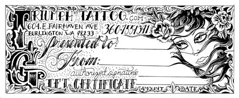 printable tattoo gift certificate template