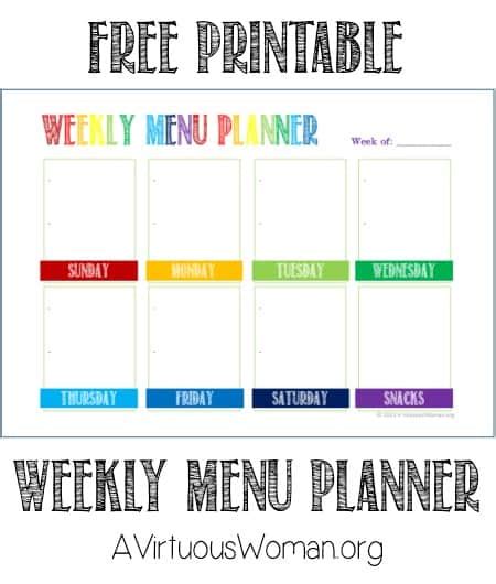 printable weekly menu planner  diy village weekly menu vrogue