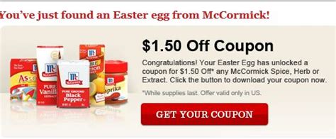 mccormicks spice herb extract  food color coupon