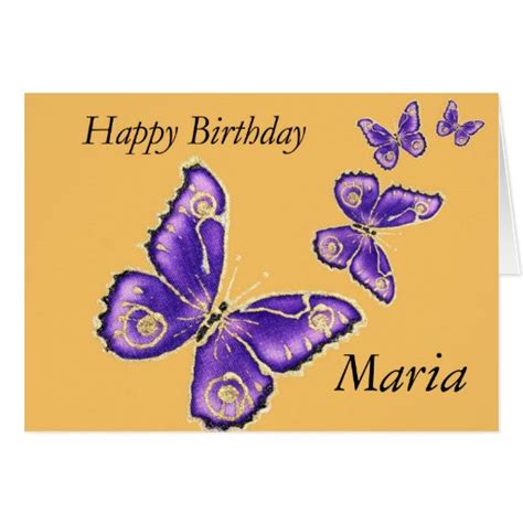 maria happy birthday butterfly card zazzle