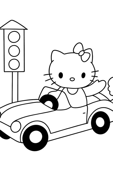 kolorowanka  kitty samochodem drukowanie za darmo