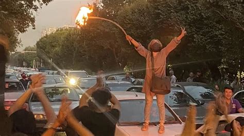 women in iran burn headscarves in anti hijab protests