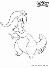 Pokemon Goodra Coloring Pages Printable Kids sketch template