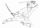 Ninja Draw Drawing Step Drawings Ninjas Sketch Pencil Realistic People Turtle рисунки Guide для sketch template