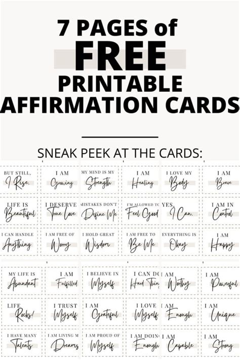 printable affirmation cards  affirmation ideas