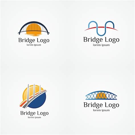 collection de modele dillustration vectorielle logo pont vecteur premium