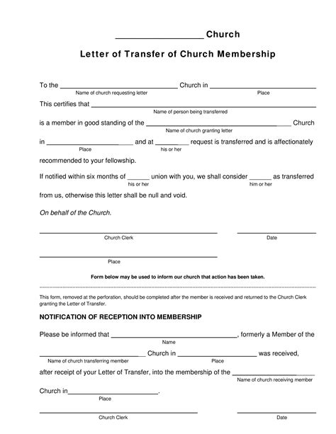 church membership transfer letter templates  allbusinesstemplates
