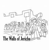 Coloring Pages Jericho Joshua Walls Wall Bible Printable Jordan Sunday Caleb Crossing School River Battle Achan Clipart Crafts Israelites Activities sketch template