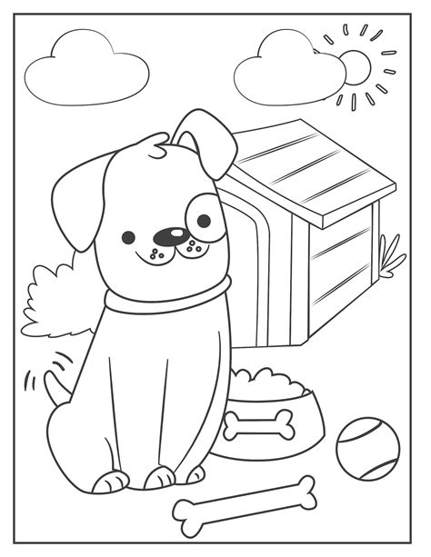 puppy colouring book digitalinstant  etsy