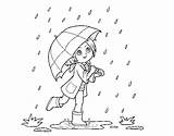 Chuva Menina Pioggia Lluvia Colorear Bajo Desenho Paraguas Ombrello Disegno Stampare Como sketch template