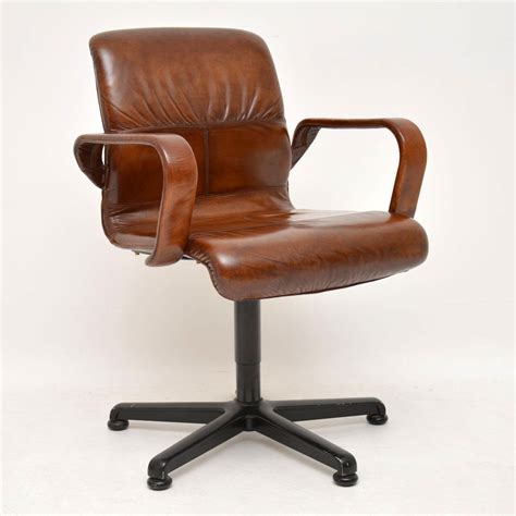 vintage leather swivel desk chair retrospective interiors retro furniture vintage