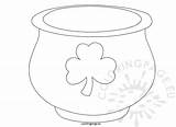 Pot Gold Template St Patrick Printable Templates Coloring Patricks Pages Coloringpage Eu Flowers Paper Reddit Email Twitter sketch template