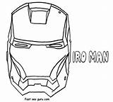 Iron Man Mask Coloring Pages Print Superheroes Face Sketch Superhero Drawing Getcolorings Printable Kids Getdrawings Color sketch template