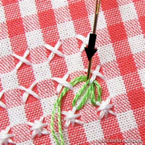 pin  sewing embroidery gingham