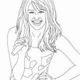 Miley Cyrus Posing Coloring Pages Hellokids Singing sketch template