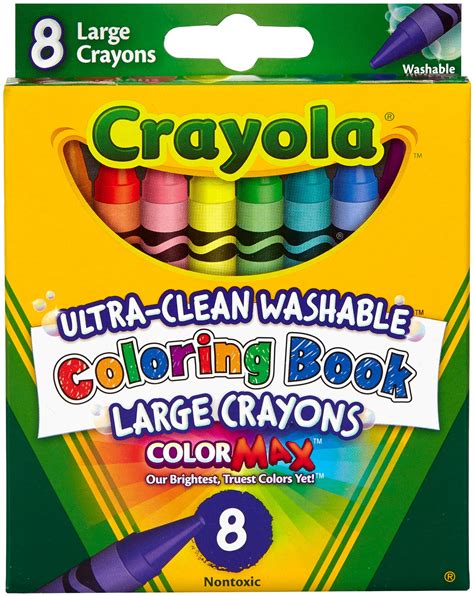 crayola ultra clean washable large coloring book crayons  count