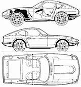 240z Datsun Blueprints Nissan 1971 Car Coupe Cars Google sketch template