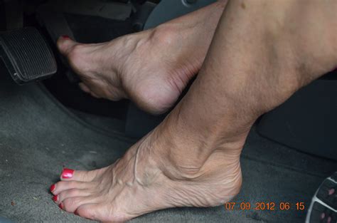 001  In Gallery Mature Feet Soles Pedal Pumping And