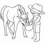 Horse Coloring Feeding Horses Cartoon Vector Child Book Stock Food Drawing Videos sketch template