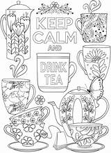 Coloring Tea Drink Calm Stamping Pages Keep Craftgossip Adult Adults Sheets Publications Dover Printable Doverpublications Colouring Book Leave Choose Board sketch template