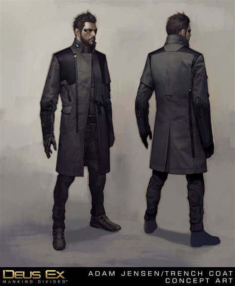 adam jensens  coat frederic bennett cyberpunk character