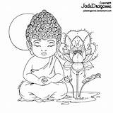 Buddha Buddhist Jadedragonne Lineart Mandala sketch template