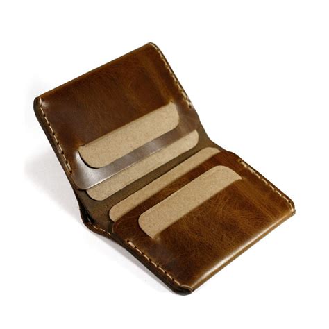 bifold vertical leather wallet minimal slim wallet  cash credit