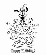 Coloring Disney Pages Birthday Happy Getdrawings sketch template