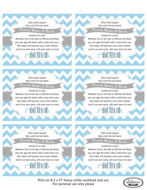 baby shower book insert bring  book card printable bring  etsy