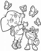 Dora Boots Butterflies sketch template