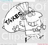 Taxes Uncle Sam Carrying Outlined Sack Illustration Transparent Background Royalty Clipart Vector Toon Hit sketch template
