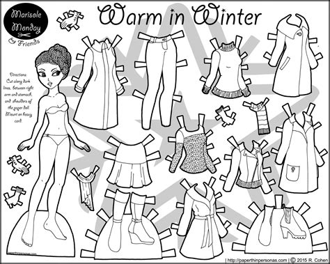 paper doll clothes coloring pages coloring home