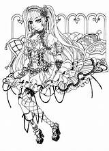 Coloring Anime Pages Fairy Gothic Printable sketch template