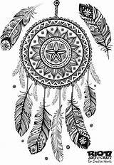 Catcher Indianer Ausmalen Ausmalbilder Indianerschmuck Drawings Erwachsene Dreamcatcher Anker Sonhos Attrape Colouring sketch template