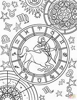 Sagittarius Sagitario Zodiaco Signo Mandala Signos Mandalas Sternzeichen Zodiacal Supercoloring Caballeros Malvorlagen Malbuch Schatten Adultos Paginas Divyajanani sketch template