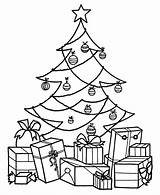 Coloring Tree Christmas Presents Pages Gifts Popular sketch template
