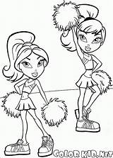 Coloring Barbie Pages Colorkid Cheerleaders Kids sketch template
