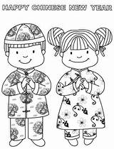 Chinese Coloring Year Pages Kids Crafts sketch template